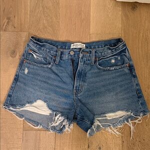 Abercrombie & Fitch Blue Distressed Jean Shorts